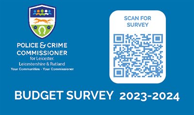 Budget Survey Image with QR code link to survey