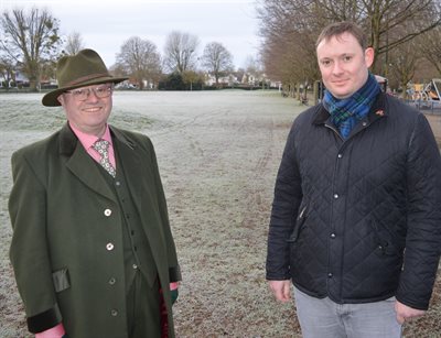 Rupert Matthews and Cllr Simon Whelband at Welland Park