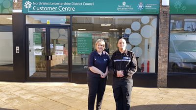 Officers in front of the Coalville Enquiry Office