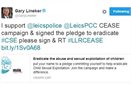 Gary Lineker signs the CEASE pledge