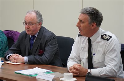 Rupert Matthews and Chief Constable Rob Nixon at Hearing