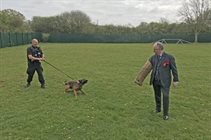 Paws at the ready – Police and Crime Commissioner becomes bait for canine cops
