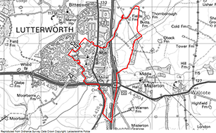 Lutterworth Map Thumbnail