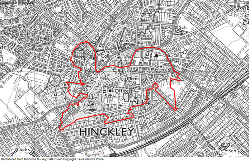 Mapp of the Hinckley area