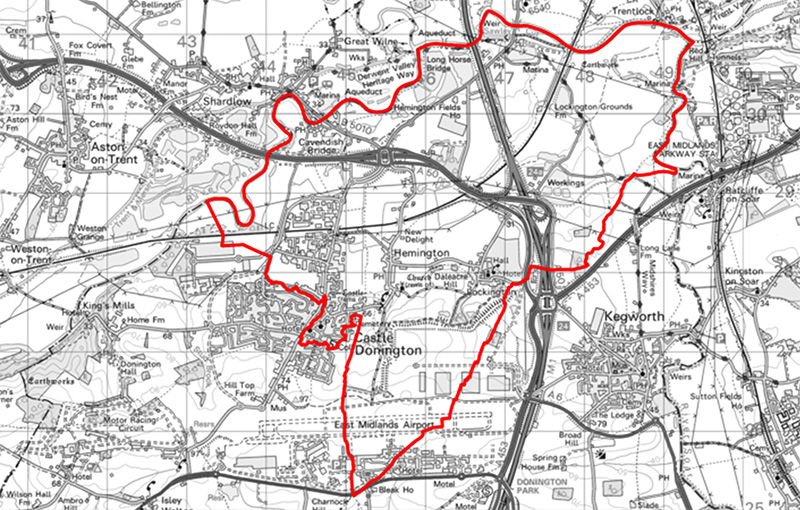 Map of Castle Donnington